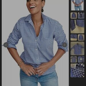 Untuckit bottom dawn shirt long sleeve blue and white size available 4 and 6